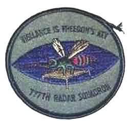 777th Radar Squadron Patch