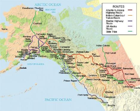 Alaska Canada Highway Map